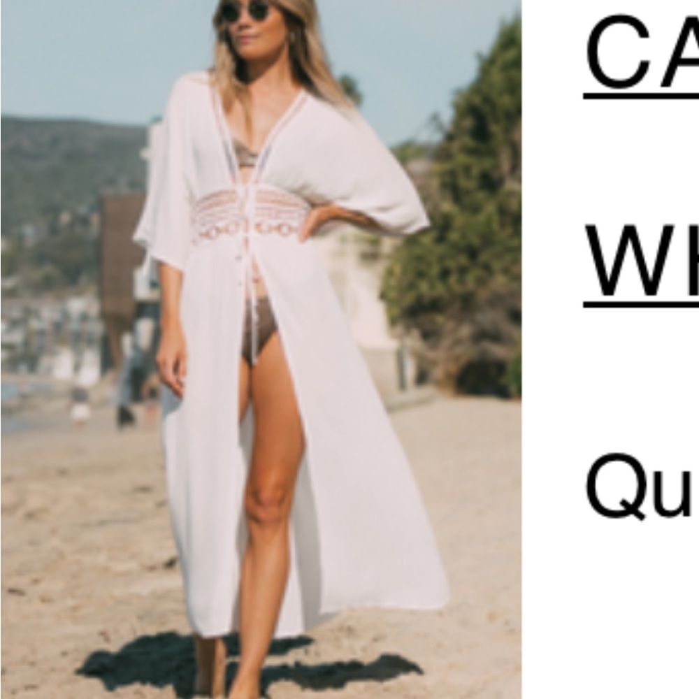 Small white beach kimono coverup
